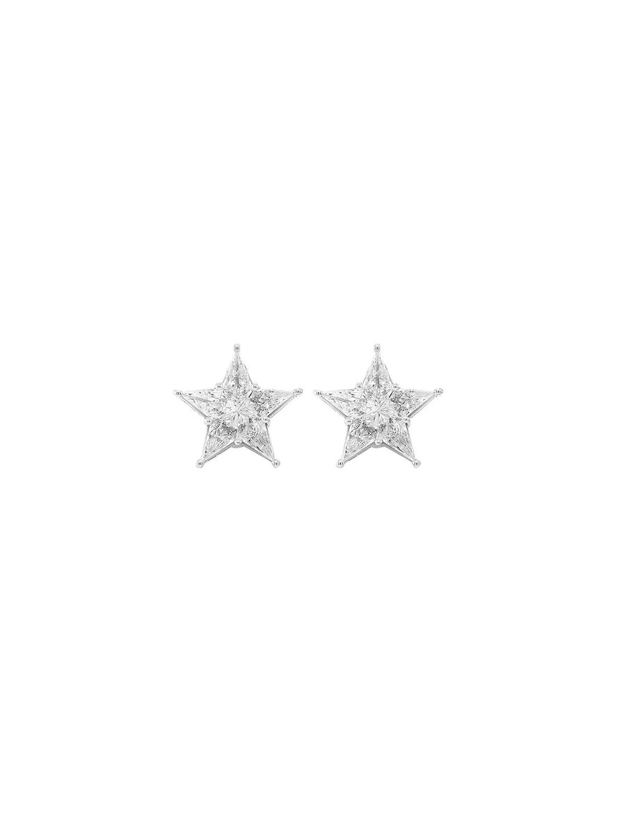 1.26ct Diamond 18K Gold Star Invisible Set Earrings