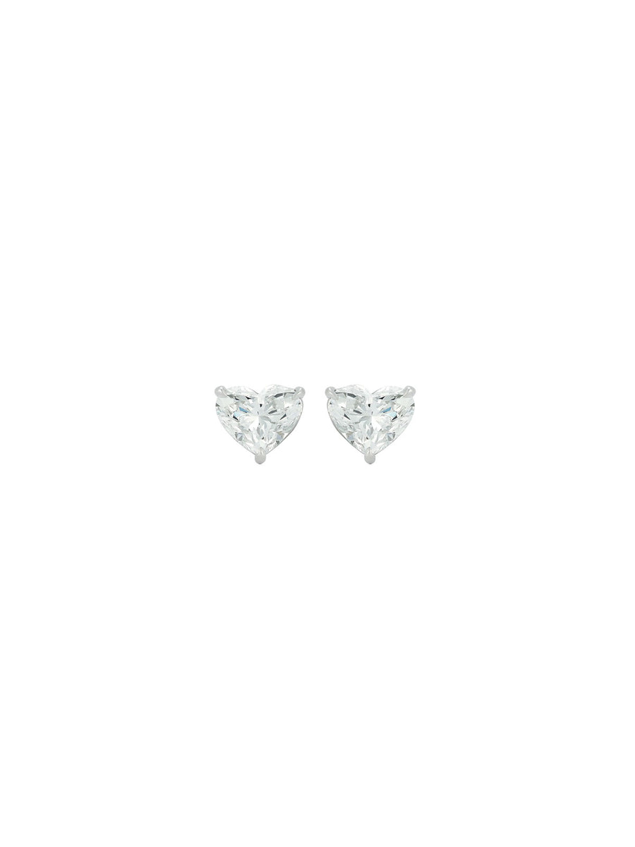 1.00ct Diamond 18K Gold Heart Shaped Stud Earrings