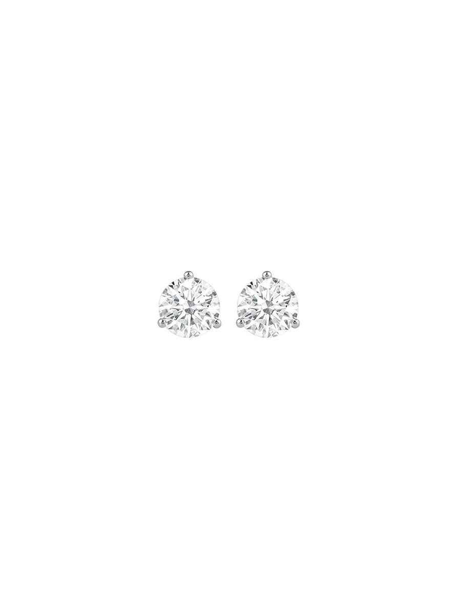 GIA 2.22ct Diamond 14K Gold Martini Set Stud Earrings