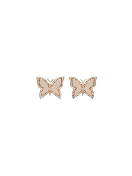 14K Baby Diamond Butterfly Stud Earring | Yellow Gold – The Beehive MB