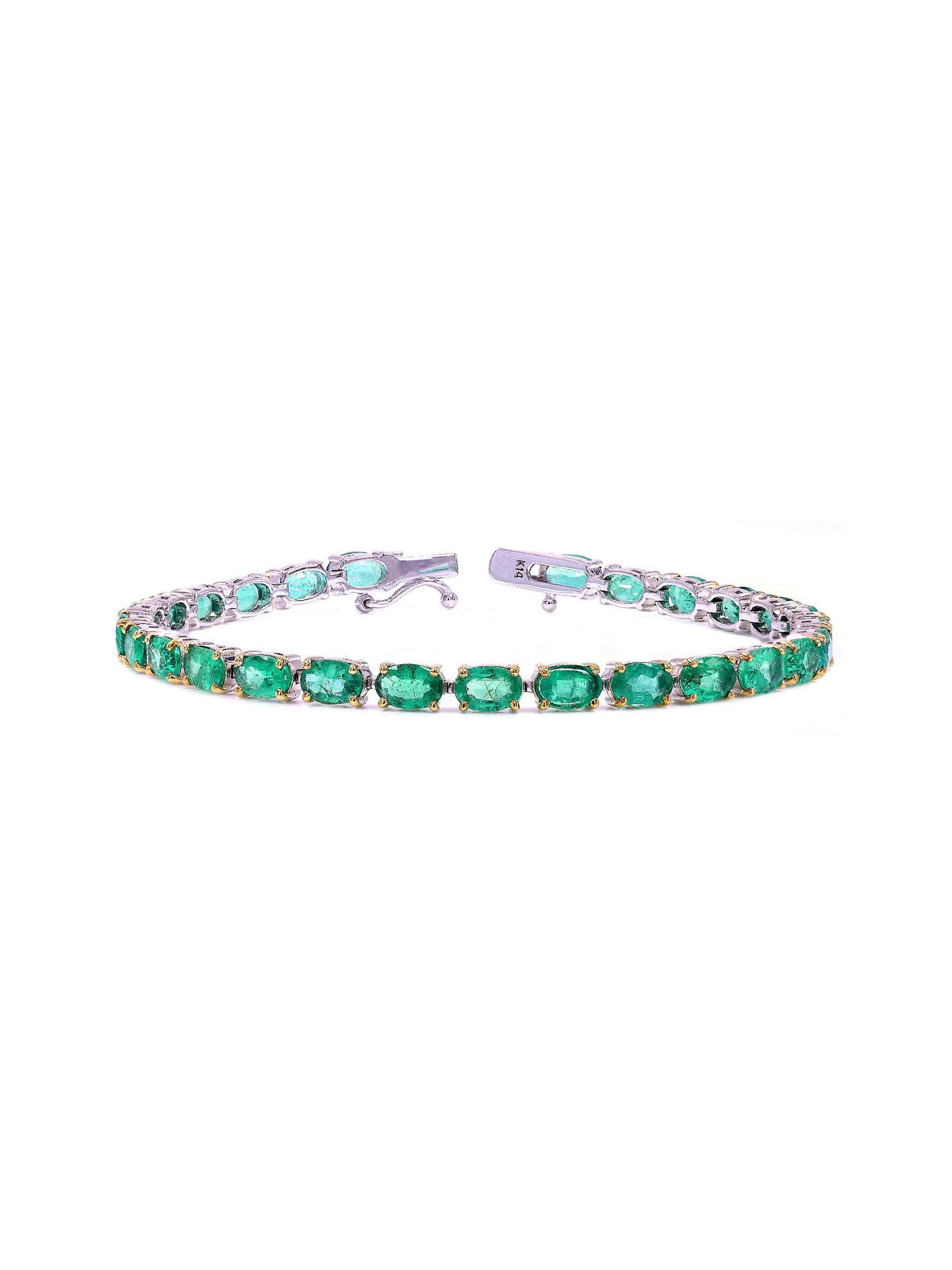 10.44ct Emerald 14K Gold Oval Link Bracelet – Wish Fine Jewelry