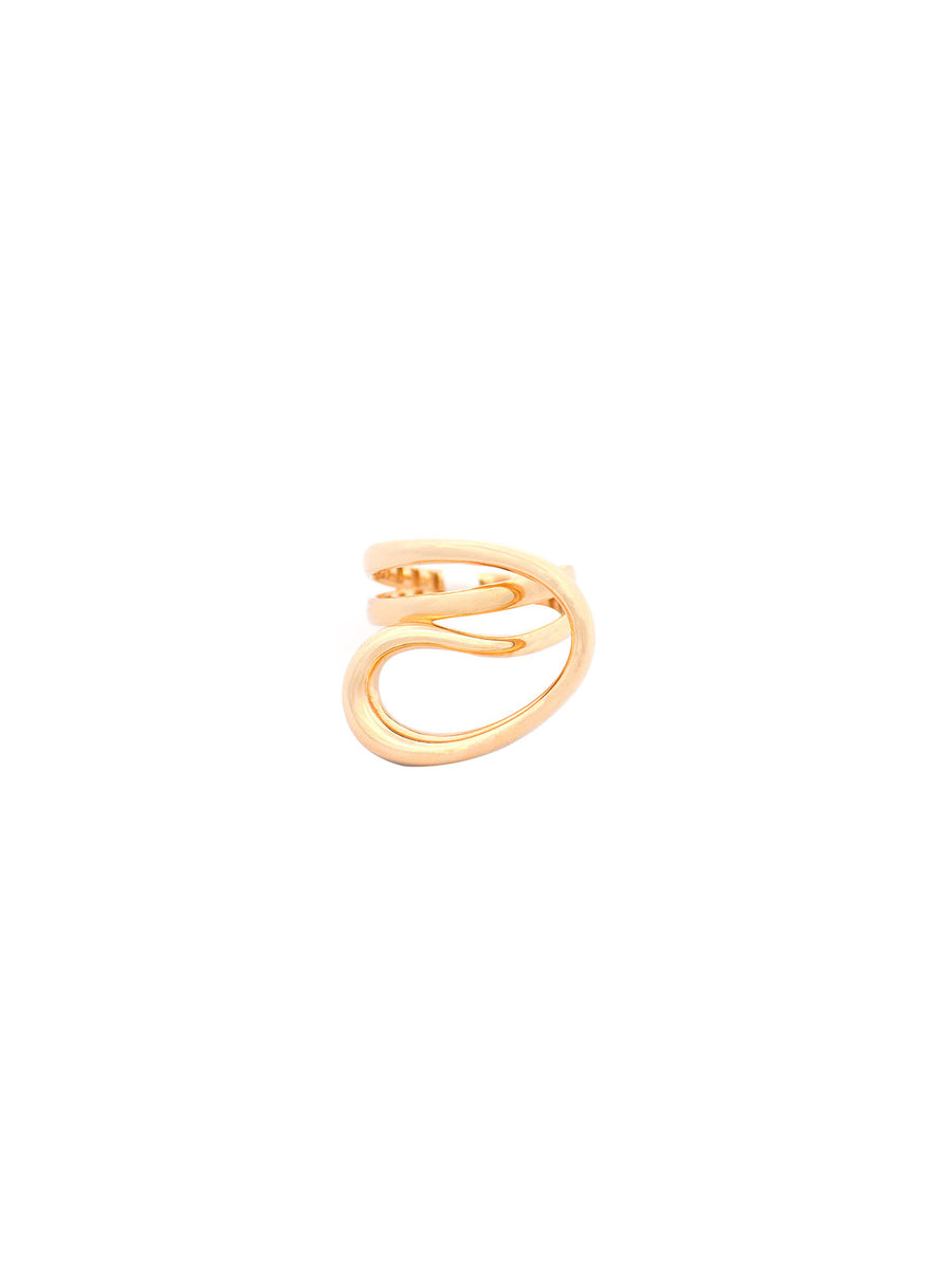 14K Gold Grooved Ring