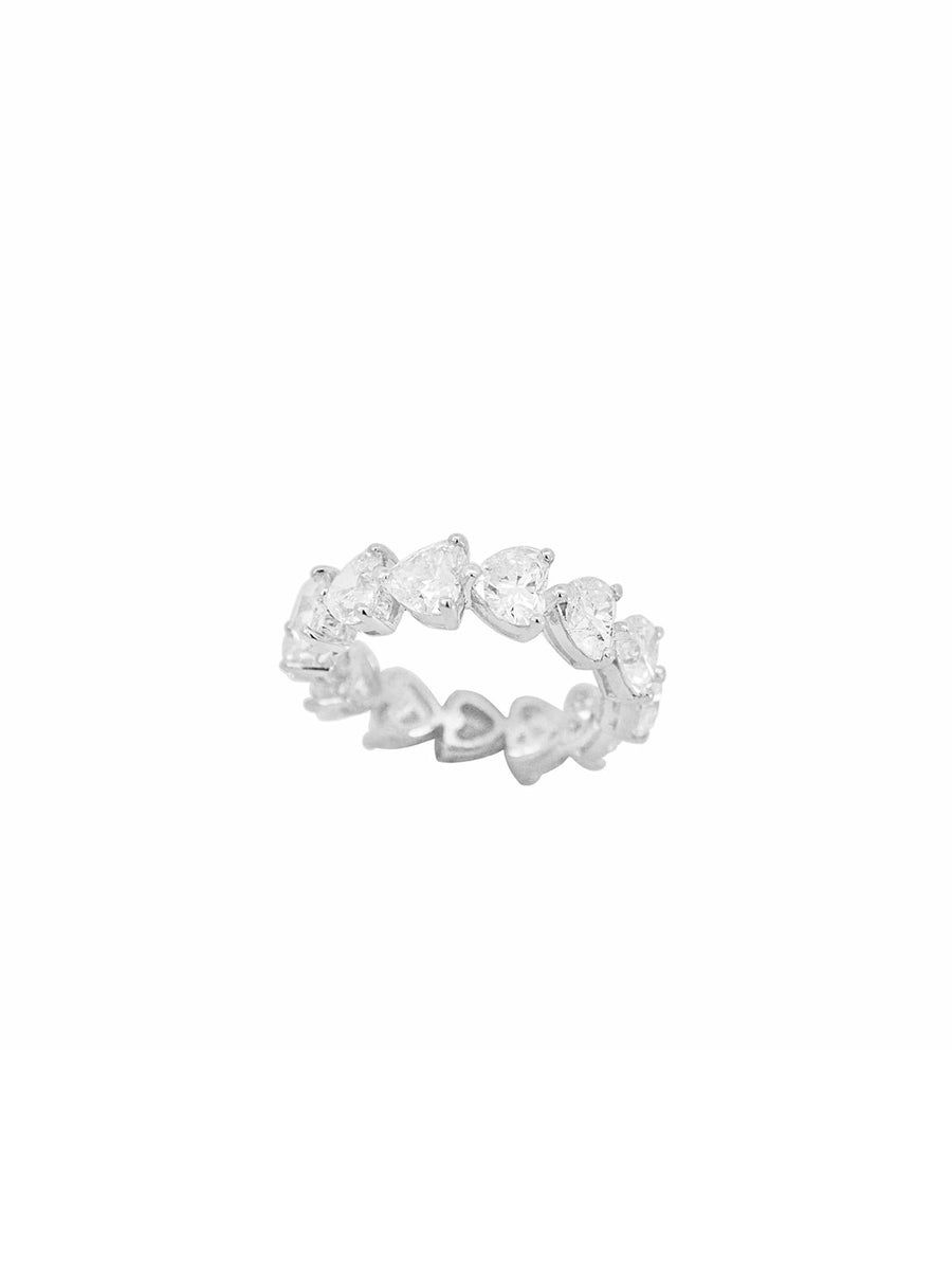 6.57ct Diamond 18K Gold Heart Eternity Ring