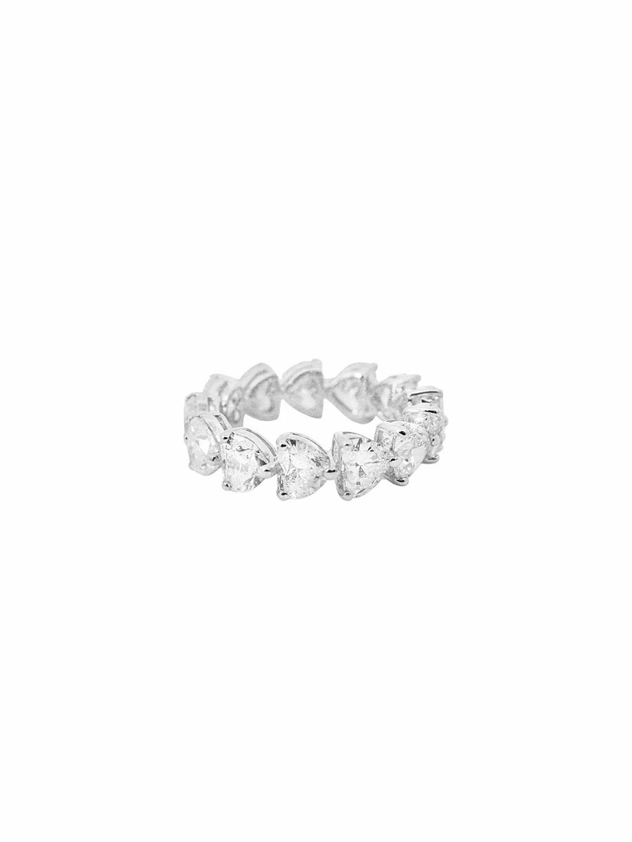 6.57ct Diamond 18K Gold Heart Eternity Ring