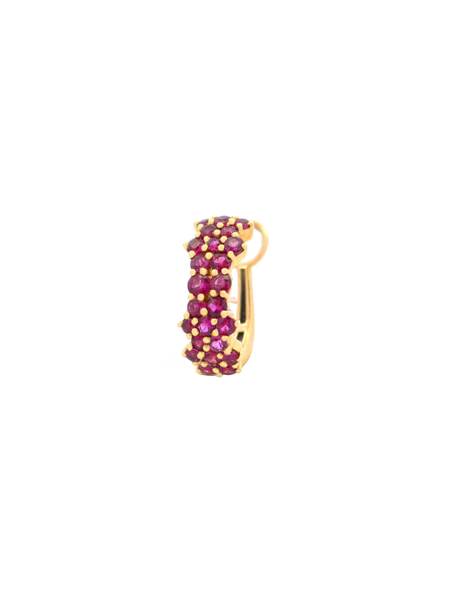 1.00ct Ruby 18K Gold Cluster Ear Cuff