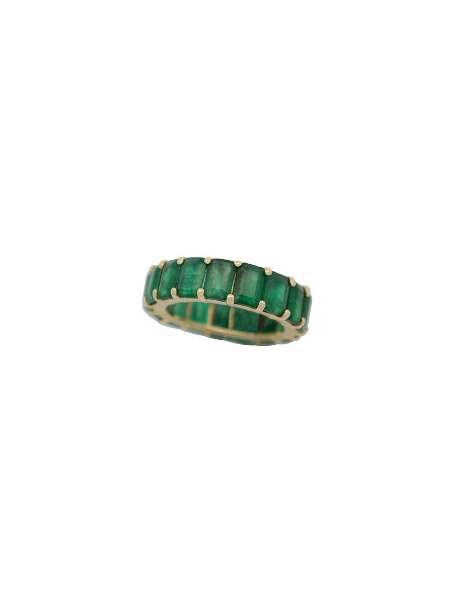 10.14ct Emerald 18K Gold Eternity Ring