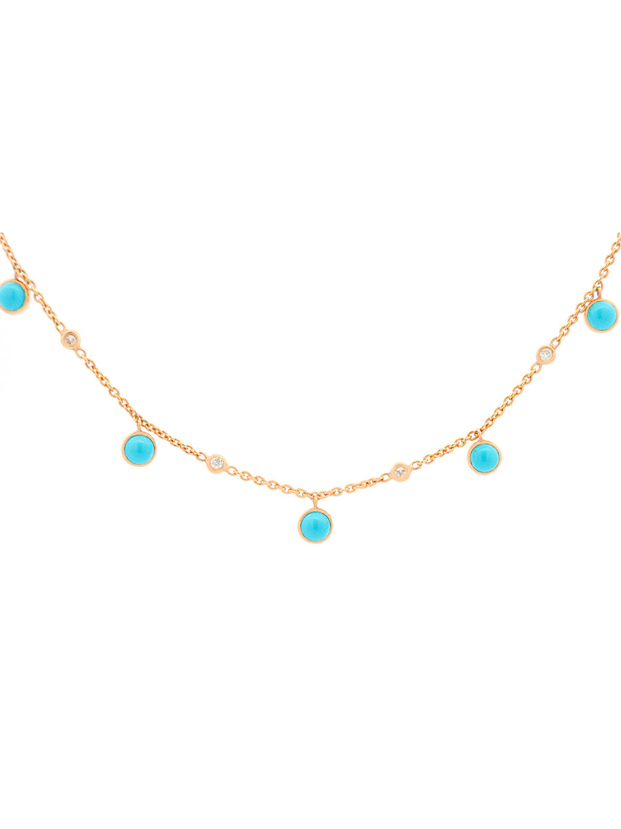 2.83ct Turquoise Diamond 18K Gold Floating Necklace