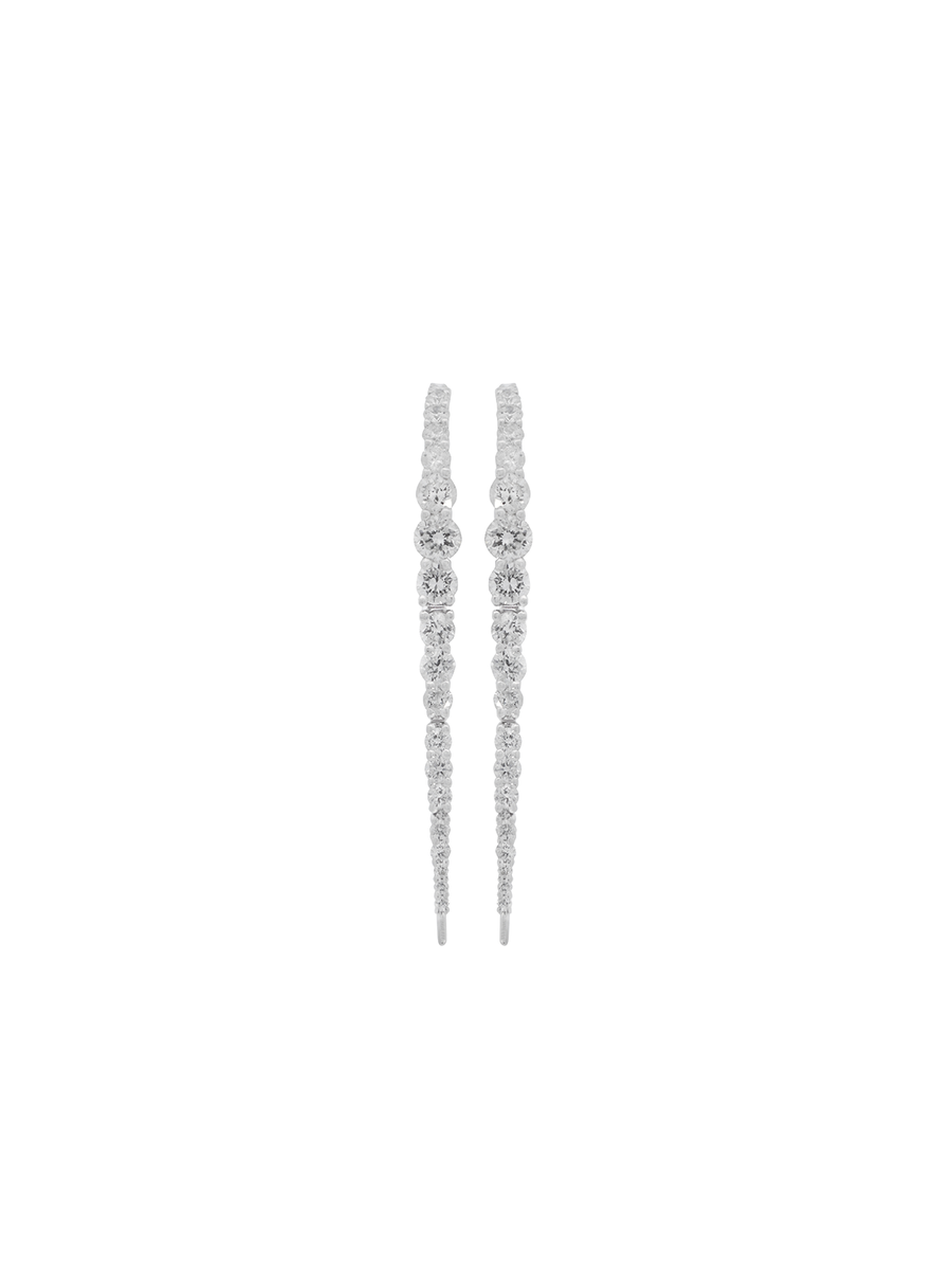 1.86ct Diamond 18K Gold Climber Drop Earrings