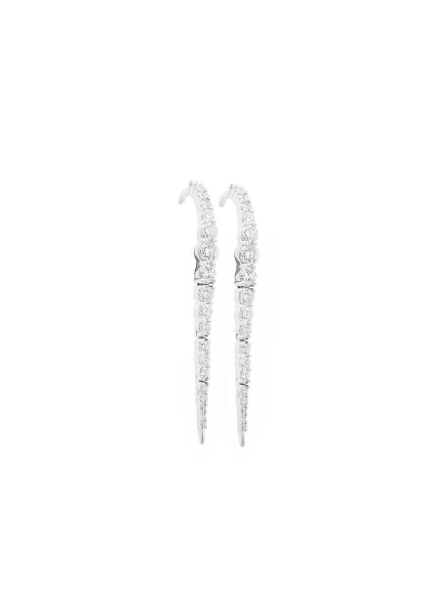 1.86ct Diamond 18K Gold Climber Drop Earrings