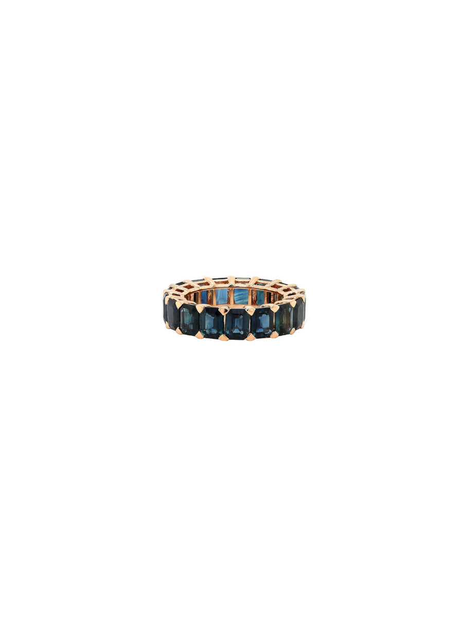 8.78ct Blue Sapphire 18K Gold Eternity Band Ring