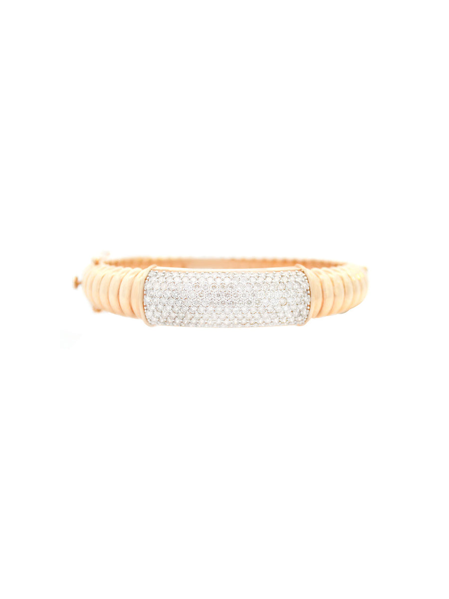 3.61ct Diamond 14K Gold Statement Bangle Bracelet