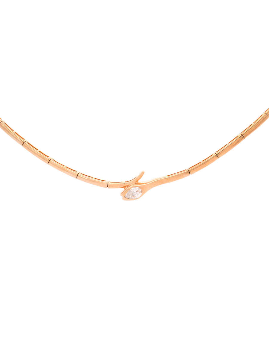 0.37ct Diamond 14K Gold Snake Necklace