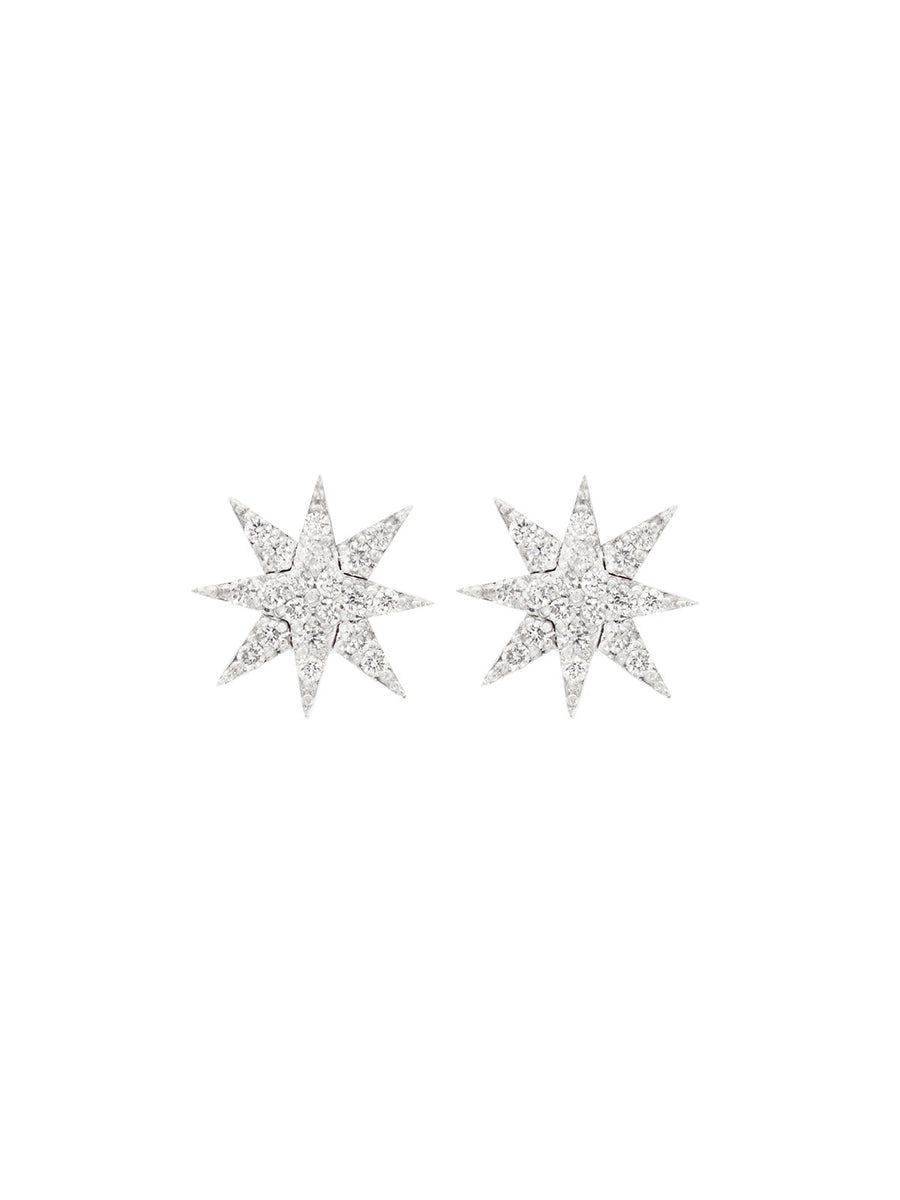 0.49ct Diamond 18K Gold Star Stud Earrings