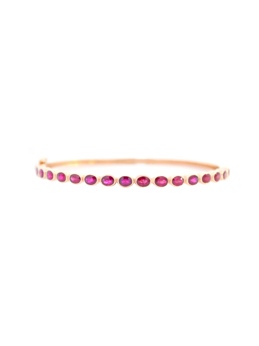 4.50ct Ruby 14K Gold Bangle Bracelet