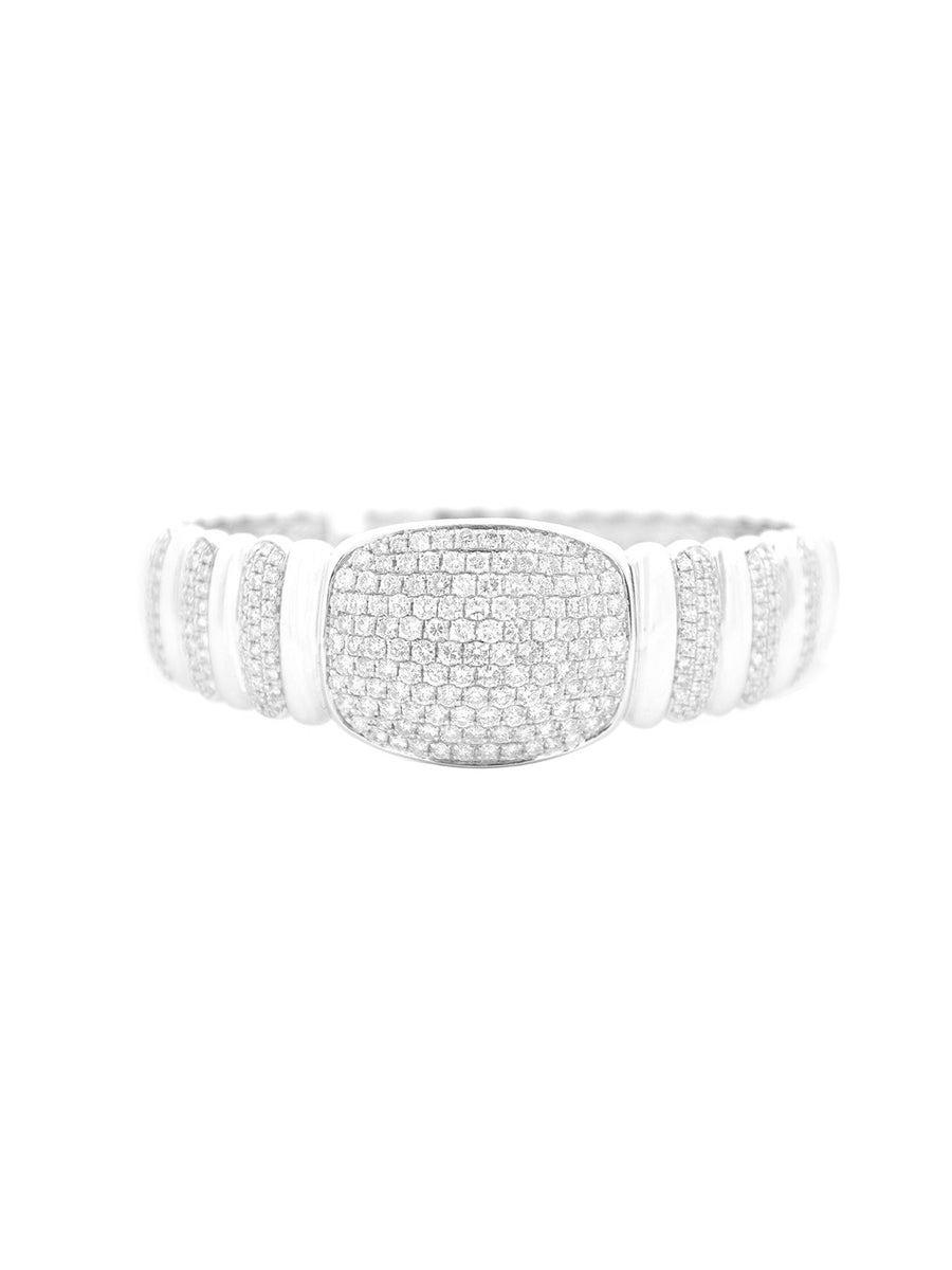 5.00ct Diamond 18K Gold Statement Bangle Bracelet