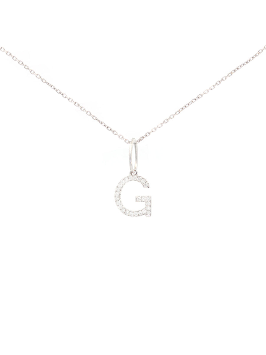 0.35ct Diamond 18K Gold Letter G Pendant