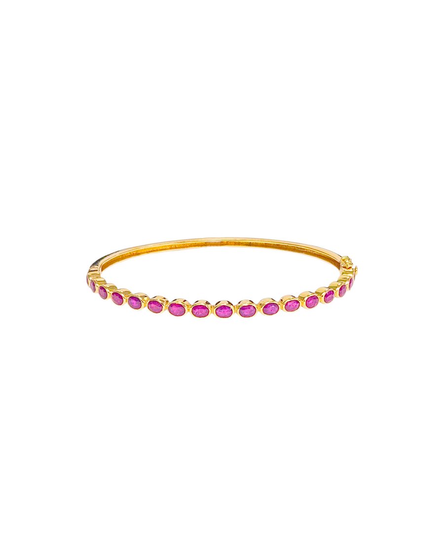 4.50ct Ruby 14K Gold Bangle Bracelet