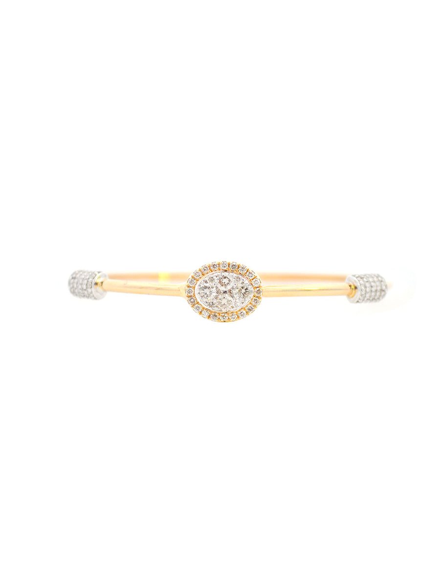 1.47ct Diamond 14K Gold Bangle Bracelet