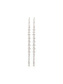 1.37ct Diamond 18K Gold Linear Cascade Climber Earrings