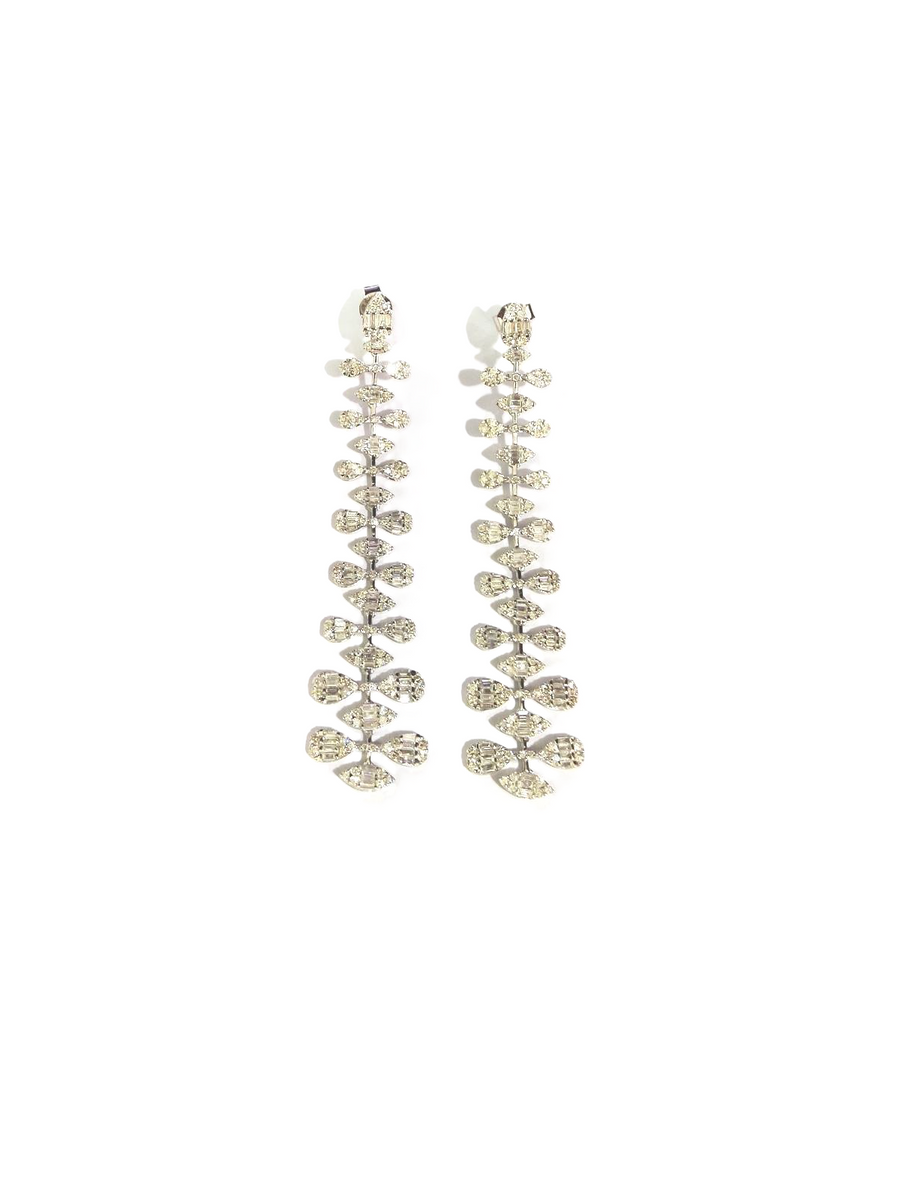 3.6ct Diamond 14K Gold Statement Cascade Earrings