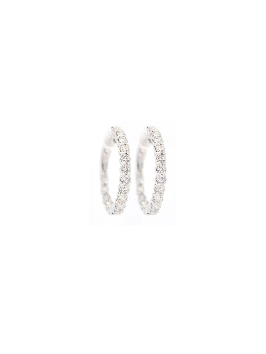 1.00ct Diamond 18K Gold Hoop Earrings