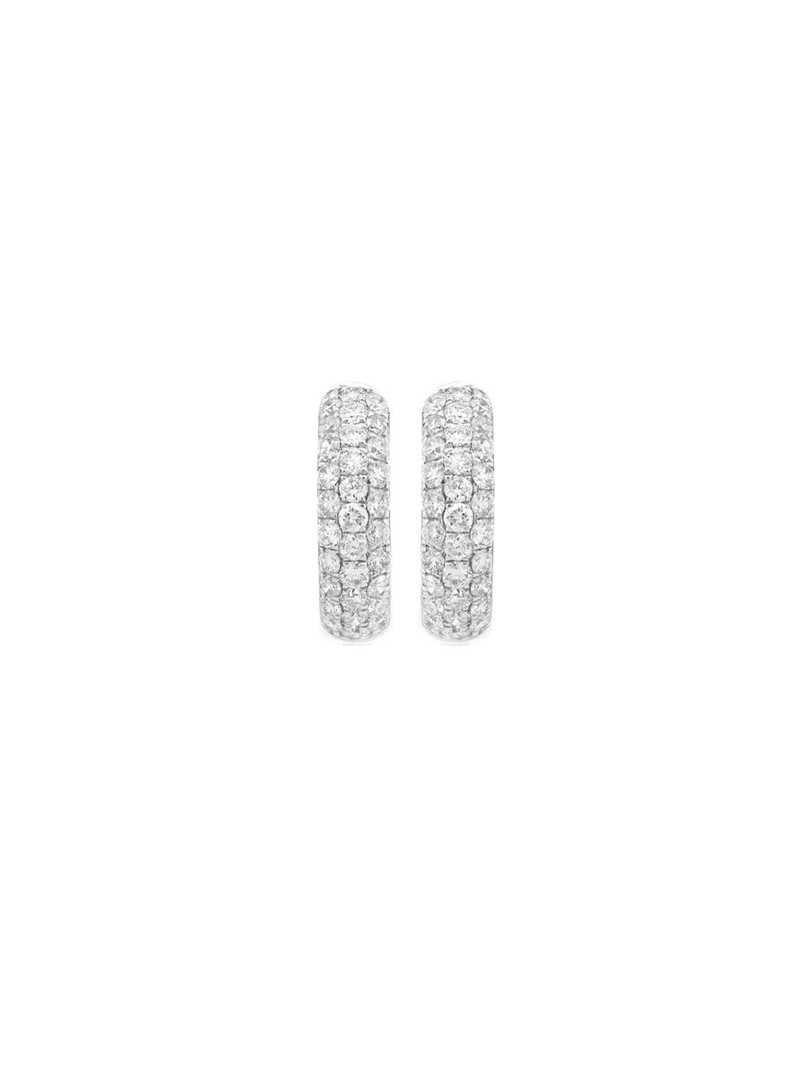 0.64ct Diamond 18K Gold Chunky Pave Huggie Hoop Earrings