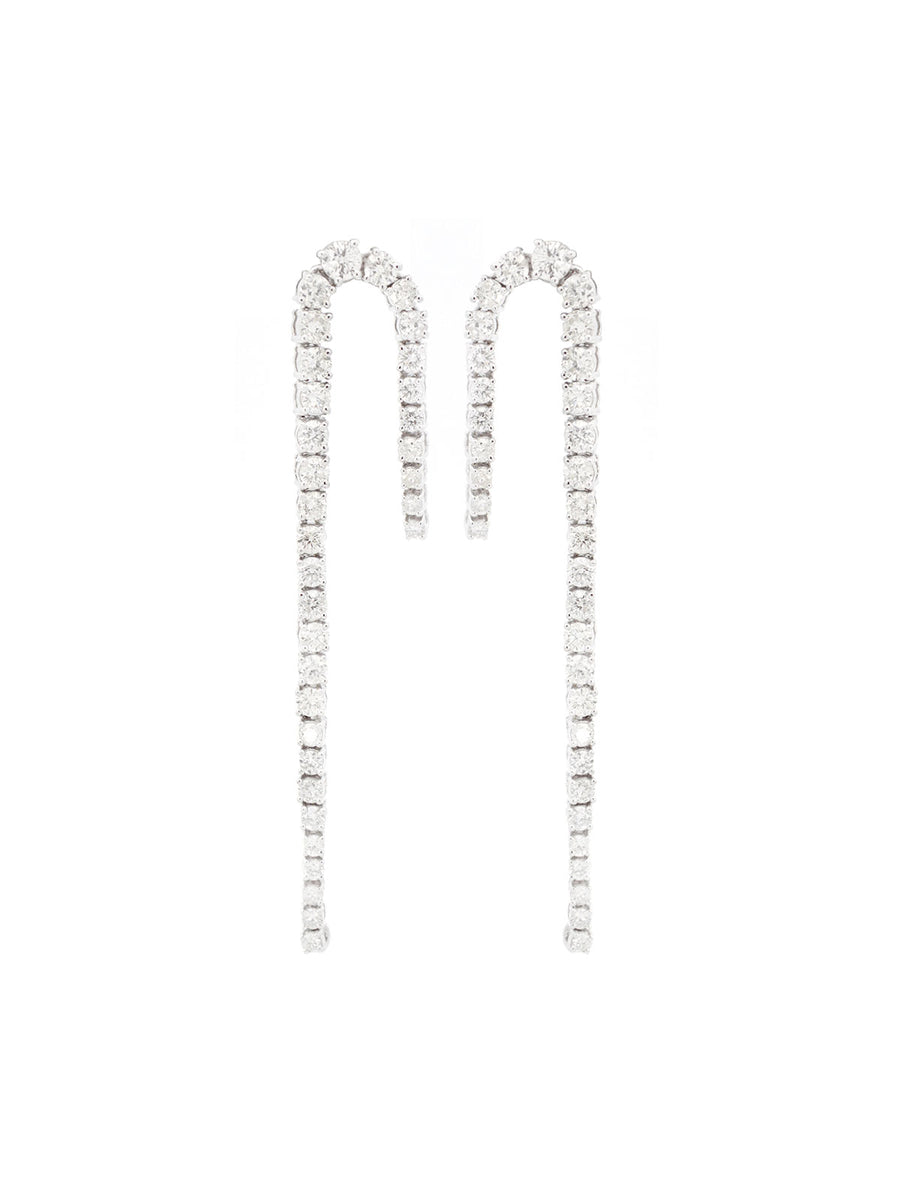 3.27ct Diamond 14K Gold Linear Cascade Earrings