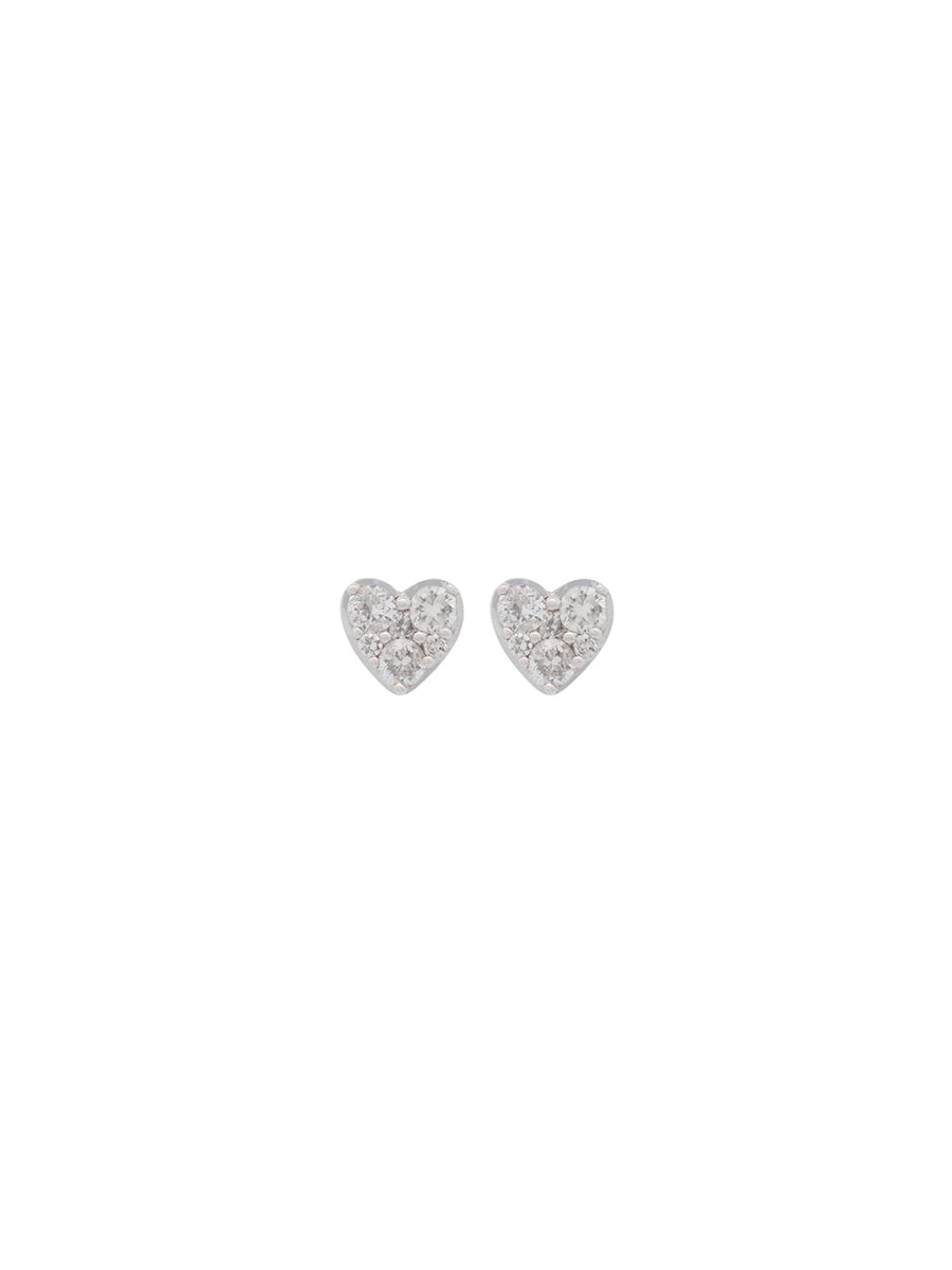 0.50ct Diamond 14K Gold Dainty Heart Stud