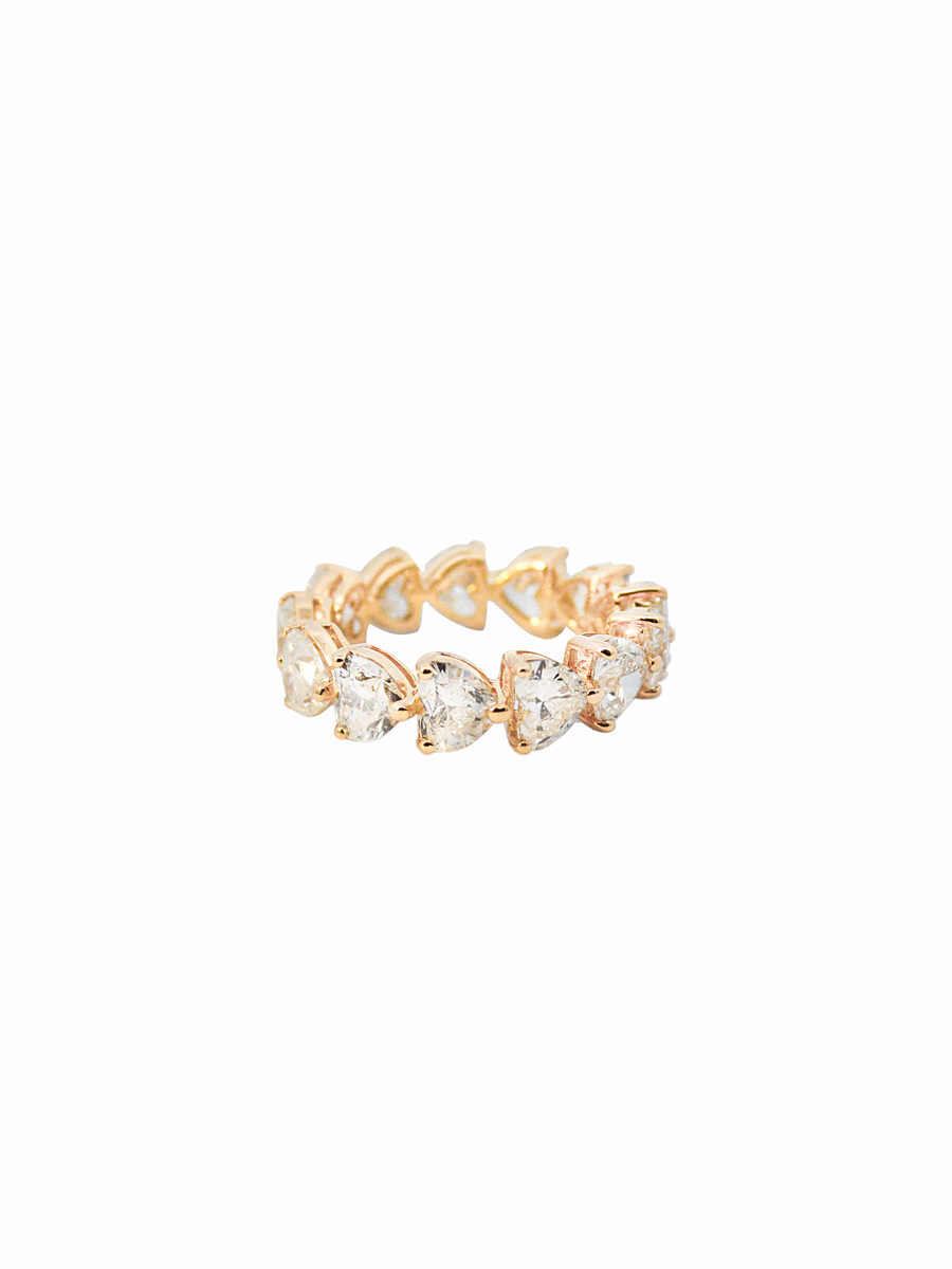 6.78ct Diamond 18K Gold Heart Eternity Ring