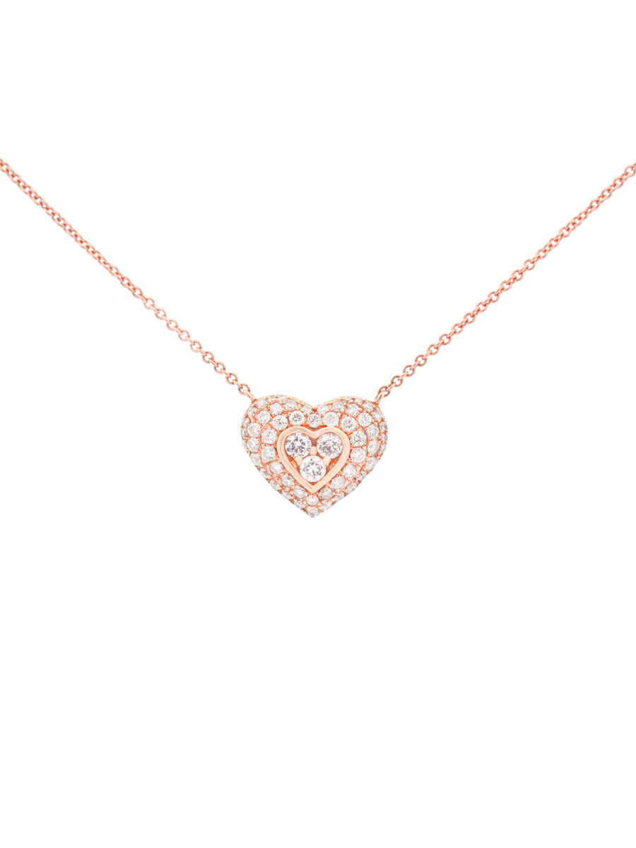 0.50ct Diamond 14K Gold Pave Heart Necklace