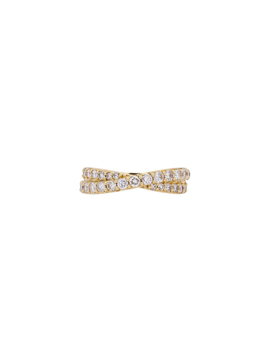 1.00ct Diamond 14K Gold Crossover Ring