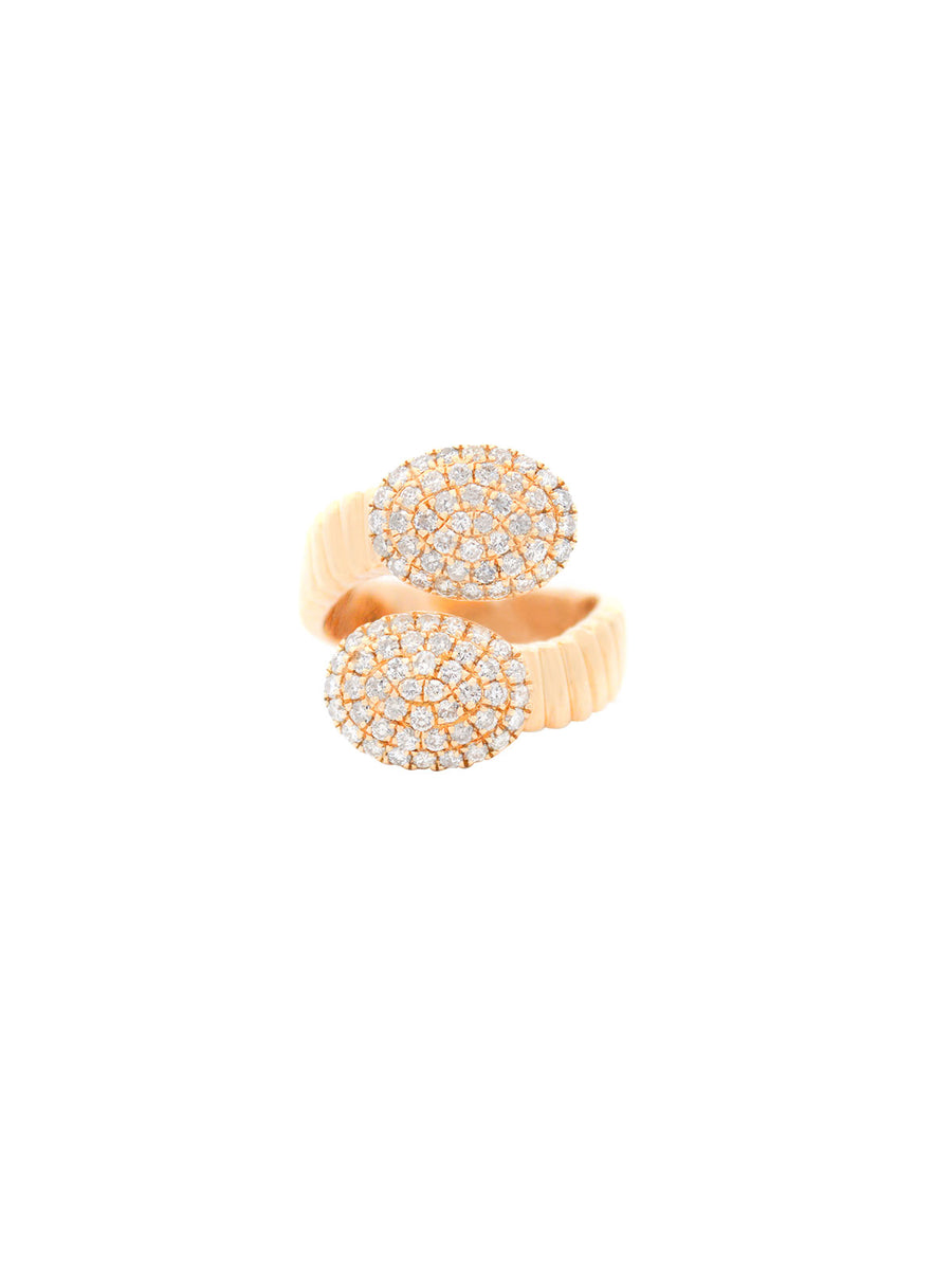 1.10ct Diamond 14K Gold Bypass Ring