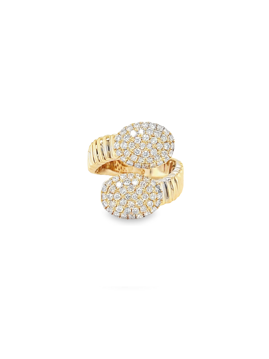 1.10ct Diamond 14K Gold Bypass Ring