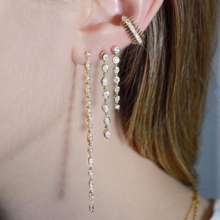 1.01ct Diamond 14K Gold Dangle Drop Earrings